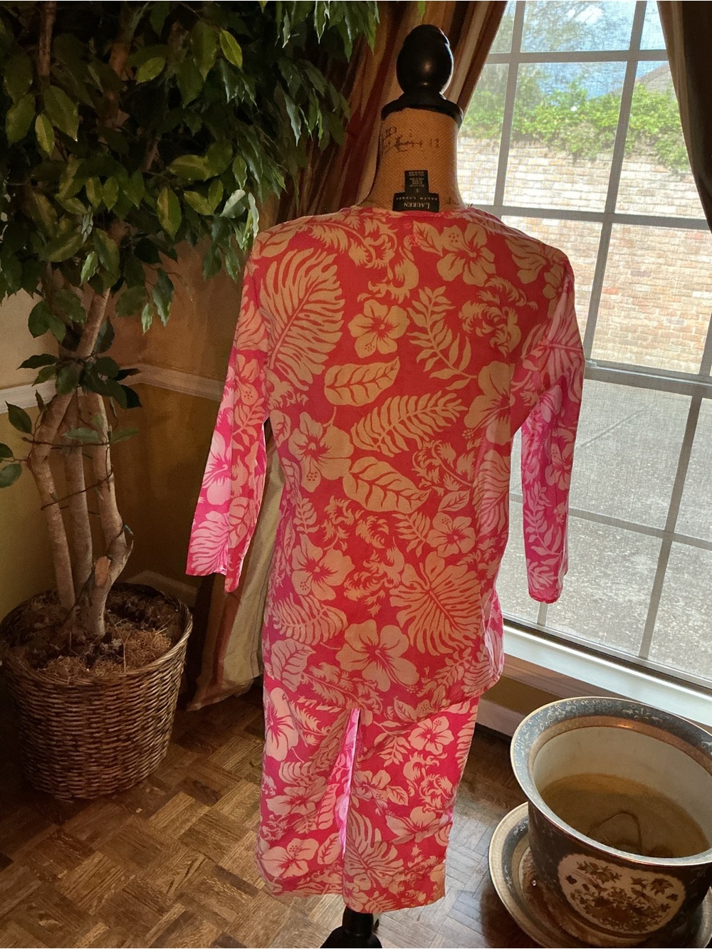Ralph Lauren Pink Floral Two-Piece Pantsuit - Picture 3 of 8